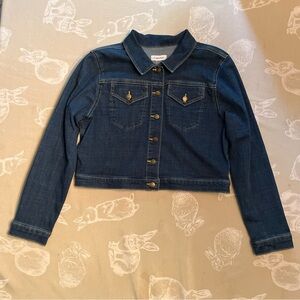 Calvin Klein Dark Denim Jacket Women’s Large Regular Fit Stylish Jean Coat